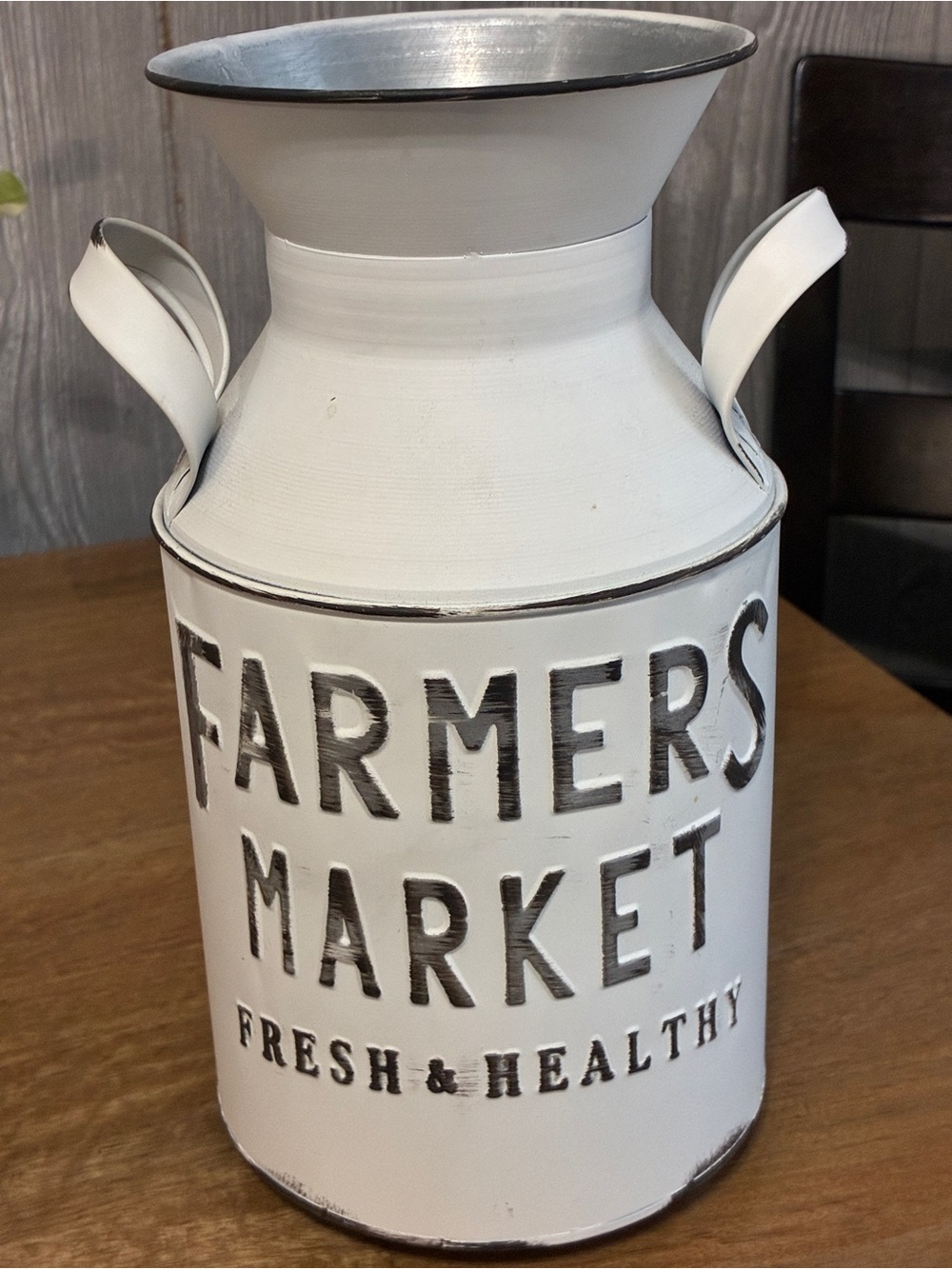 Metal Milk Can - Farmers Market Fresh & Healthy - Decor
